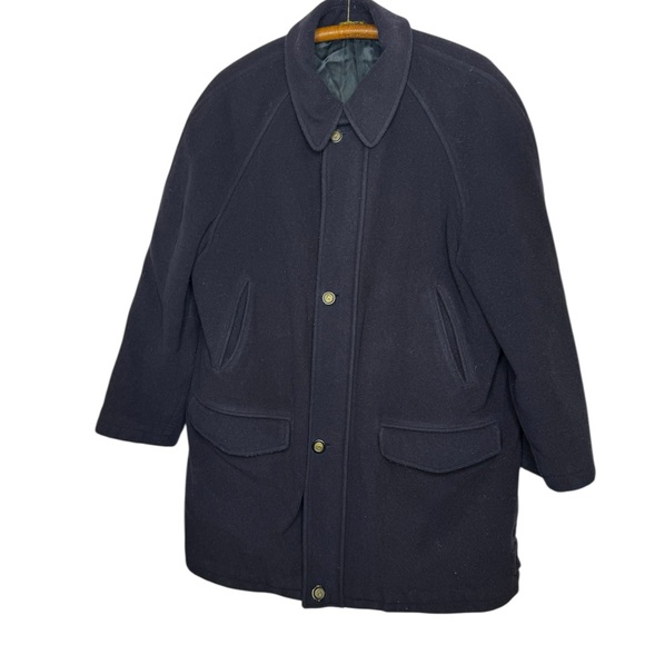 Men's Burberry Wool parka Navy Coat fit XL